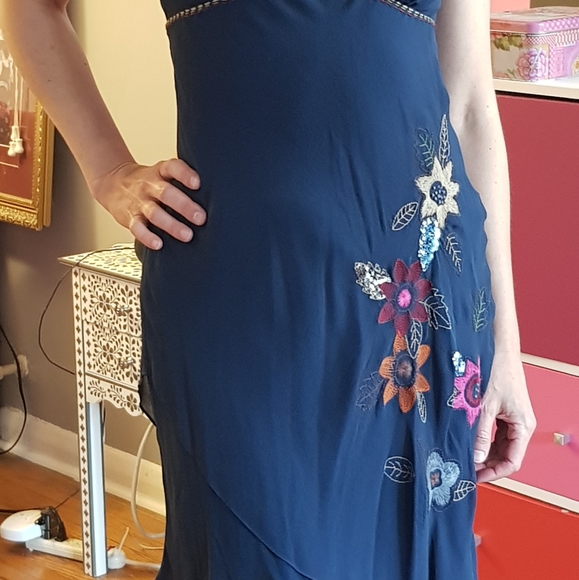 New Silk BCBG Embroidered Dress - Picture 8 of 17